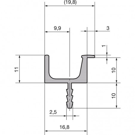 Profilna ručkica Prego, duljina 245 mm, aluminij, crno eloksirano