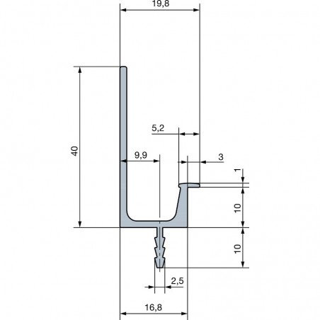 Profilna ručkica Grande, duljina 495 mm, aluminij, crno eloksirano