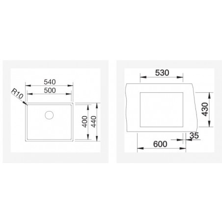 Blanco CLARON 500-IF InFino DARK STEEL INOX 18/10, sudoper bez dalj.upr. 527836