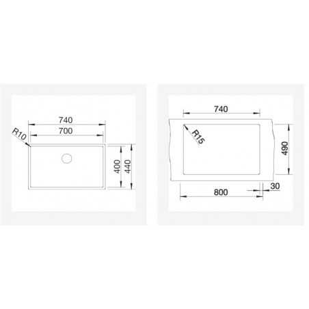 BLANCO CLARON 700-IF InFino DARK STEEL INOX 18/10, sudoper bez dalj.upr. 527837