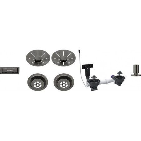 Blanco InFino set za dva korita sa daljinskim upravljanjem SATIN DARK STEEL 207444