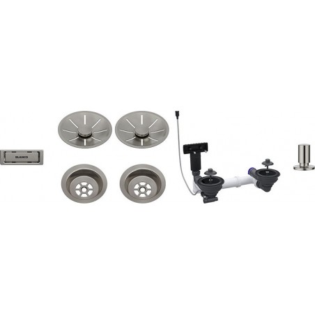 Blanco InFino set za dva korita sa daljinskim upravljanjem SATIN PLATINUM 207445