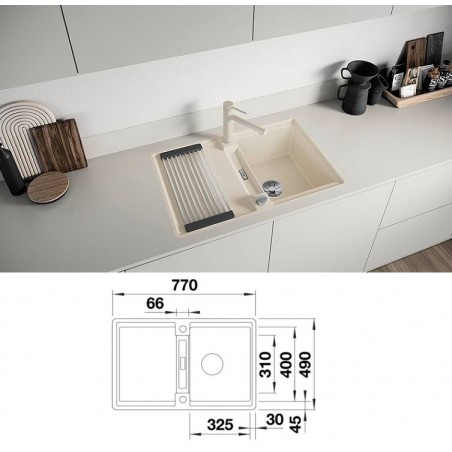BLANCO ADIRA 45 S-F InFino  SILGRANIT sudoper