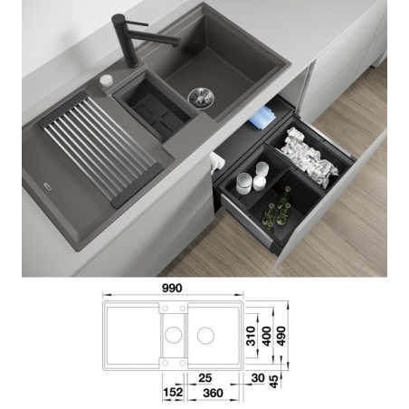 BLANCO ADIRA 6 S-F InFino  SILGRANIT sudoper