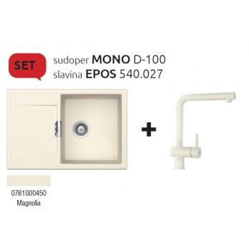 Schock SET sudoper MONO D-100 MAGNOLIA + slavina EPOS 540.027 MAGNOLIA