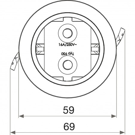 EVOline One utičnica crna, promjer 59 mm