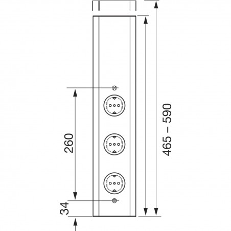 Power-Eck 1 230 V belgijska norma, 465-590x112x60 mm, 3 utičnice