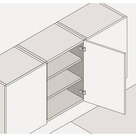 BLUM CLIP top standardna spojnica 110°, 18mm kriva, s oprugom, vijci