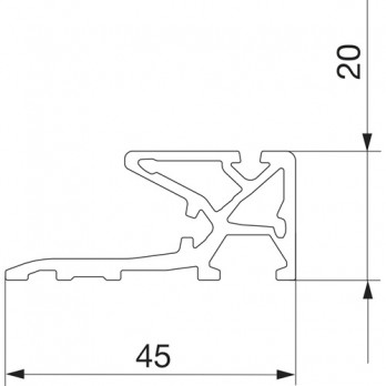 MACO HS brtvena vodilica PVC, razmak krila 28 mm, duljina 2500 mm srebrna