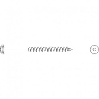 MACO iver vijak zaobljena glava 6x100mm Torx 30 z kutni spojnik, srebrni