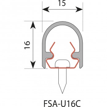 Zaštita za prste/pokr. profil FSA 8100, 1755 x 18 x 19 mm, aluminij sreb. eloks
