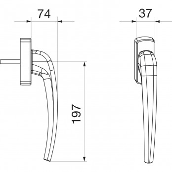 MACO SKB-Z Unutar. okretna ručka, trn 8x40 mm