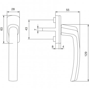 MACO poluoliva HARMONY, stopica 12 mm, trn 7x32 mm, aluminij bijela