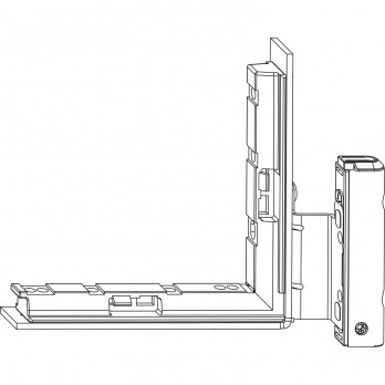 MACO kutna spojnica DT130, 12/20-13 mm s podlogom, desna srebrna