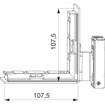 MACO kutna spojnica DT130, 12/20-13 mm s podlogom, lijeva srebrna