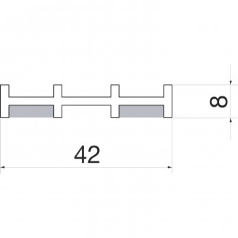 MACO HS Nasadna vodilica za donju vodilicu, fiksno krilo 42x8x2500 mm (N20613)