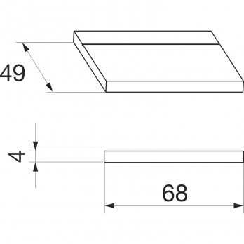 MACO HS Donja premosna brtva 4 x 49 x 68 mm, crna (N21004)