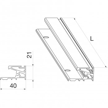 MACO HS brtvena vodilica, razmak krila 28 mm, 5000 mm, srebrne boje (455124)