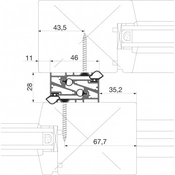MACO HS brtvena vodilica, razmak krila 28 mm, 5000 mm, srebrne boje (455124)