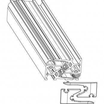 MACO HS brvene vodilice - set PVC, razmak krila 28 mm, duljina 2500 mm srebrne