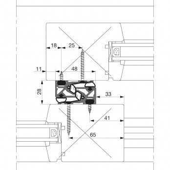 MACO HS brvene vodilice - set PVC, razmak krila 28 mm, duljina 2500 mm srebrne