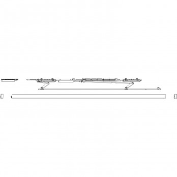 MACO PAS set kliznih škara, pokrivna vodilica 13 mm, sreb., širina 750-900 mm