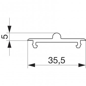 MACO Fiber Therm donja vodilica plitka, 6500 x 5 mm, alu srebrne boje (466687)