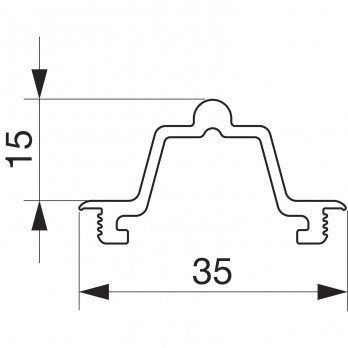 MACO Fiber Therm donja vodilica visoka, 6500 x 15 mm, alu. srebrna (466688)