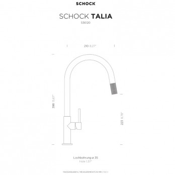 Schock TALIA 536.120 crna kuhinjska slavina sa tušem