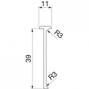 Kutni spojni profil aluminij eloksirani 600 mm