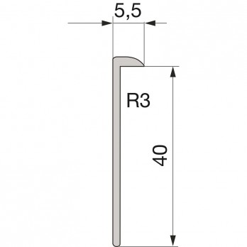 Završni profil aluminij eloksirani 600 mm lijevi