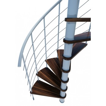 Spiralne montažne stepenice Venezia Smart  Ø 140 Bijelo / Bukva brajcana u orah