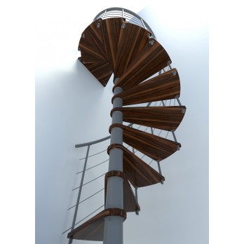 Spiralne montažne stepenice Venezia Smart  Ø 140 Sivo / Bukva brajcana u orah