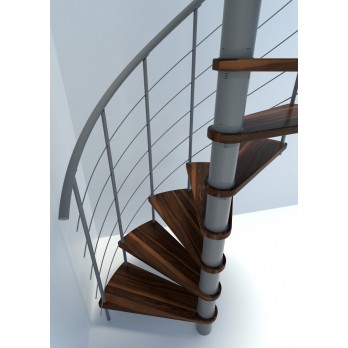Spiralne montažne stepenice Venezia Smart  Ø 140 Sivo / Bukva brajcana u orah