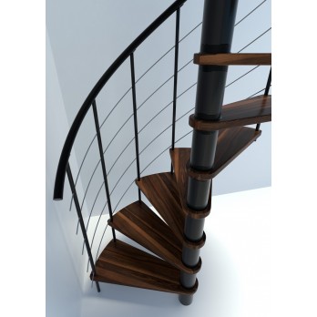 Spiralne montažne stepenice Venezia Smart  Ø 140 Crno / Bukva brajcana u orah