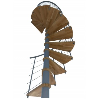 Spiralne montažne stepenice Venezia Smart  Ø 140 Siva / Hrast