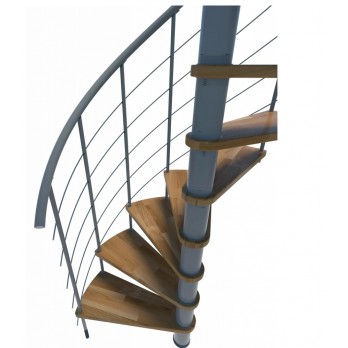 Spiralne montažne stepenice Venezia Smart  Ø 140 Siva / Hrast