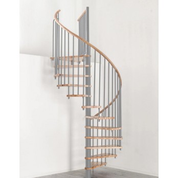 Spiralne montažne stepenice Spiral Wood Silver 160 sivo / bukva 27663