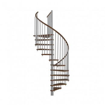 Spiralne montažne stepenice Spiral Wood Ø 140 Sivo / Bukva brajcana u orah