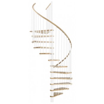 Spiralne montažne stepenice Spiral Wood Ø 140 Bijelo / Hrast