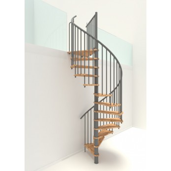Spiralne montažne stepenice Spiral Smart Ø 140 cm sivo/bukva
