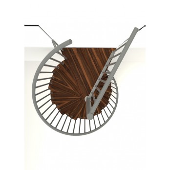 Spiralne montažne stepenice Spiral Smart Ø 140 sivo / bukva brajcana u orah
