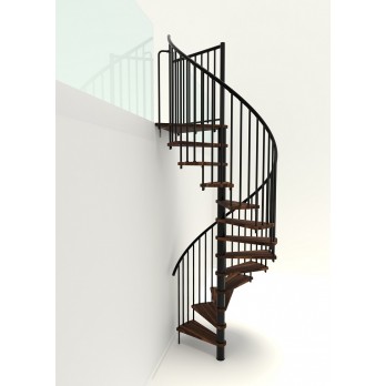 Spiralne montažne stepenice Spiral Smart Ø 160 crno / bukva brajcana u orah