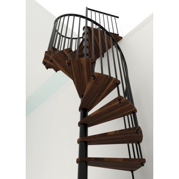 Spiralne montažne stepenice Spiral Smart Ø 160 crno / bukva brajcana u orah