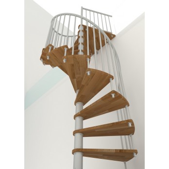 Spiralne montažne stepenice Spiral Smart Ø 120 bijelo / bukva brajcana u orah