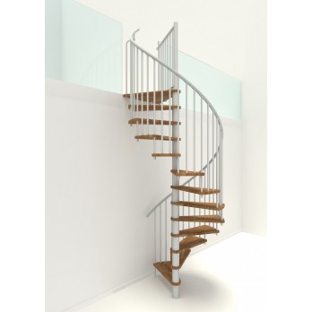 Spiralne montažne stepenice Spiral Smart Ø 160 bijelo / bukva brajcana u orah