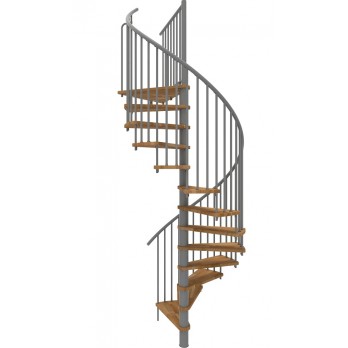 Spiralne montažne stepenice Spiral Smart Ø 120 sivo / hrast