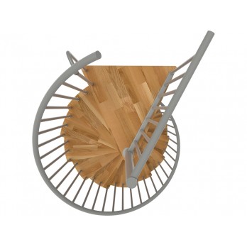 Spiralne montažne stepenice Spiral Smart Ø 120 sivo / hrast