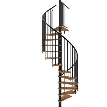 Spiralne montažne stepenice Spiral Smart Ø 140 crno / hrast