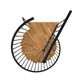 Spiralne montažne stepenice Spiral Smart Ø 140 crno / hrast